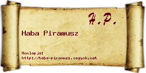 Haba Piramusz névjegykártya